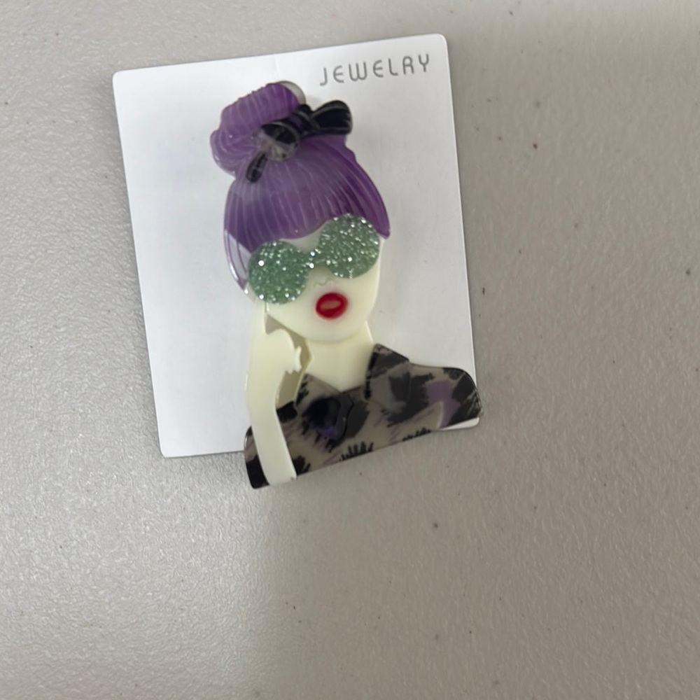 Purple and Green Fashion Brooch